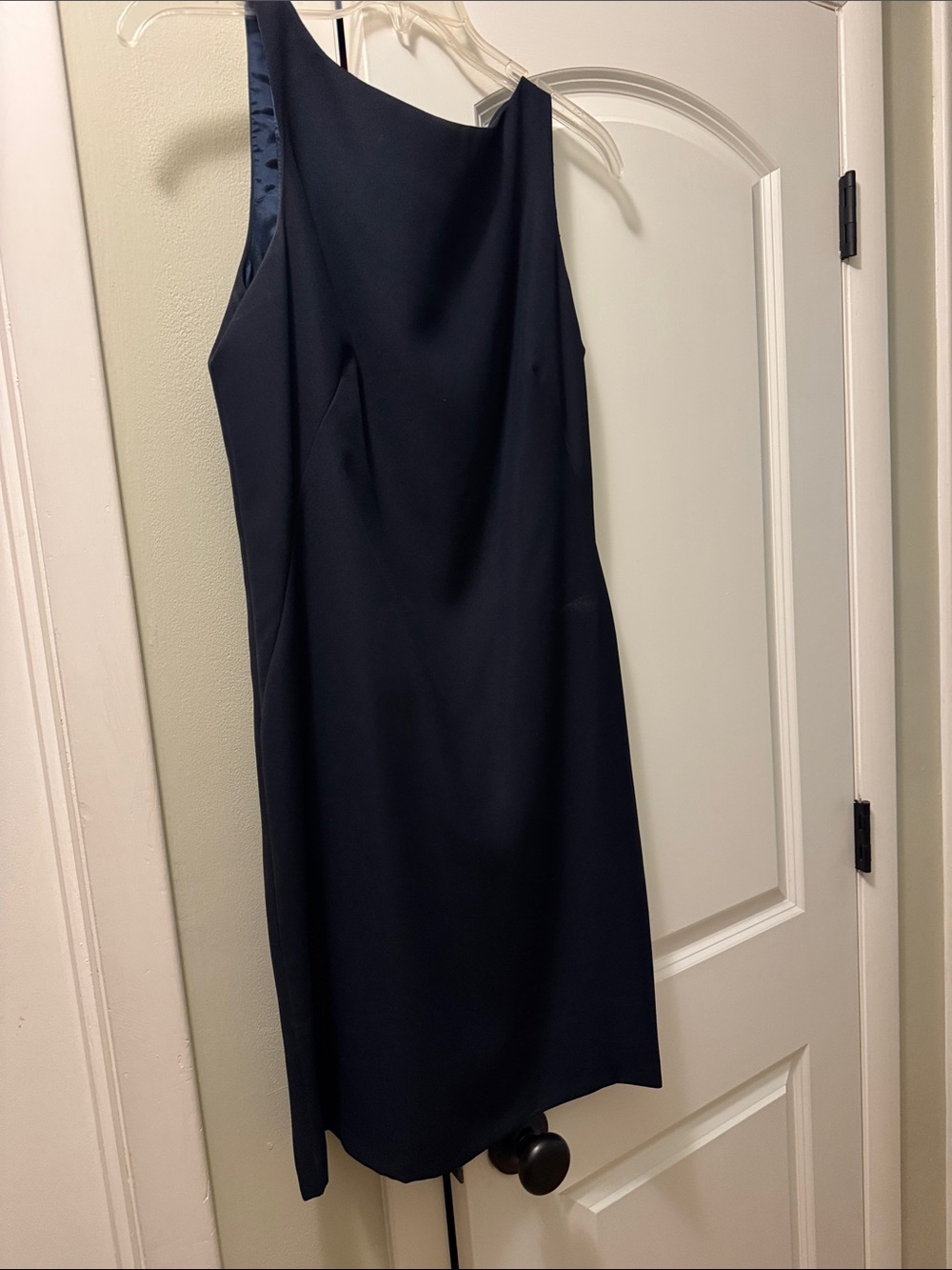 CDC Midnight Navy One-Shoulder Sheath Dress